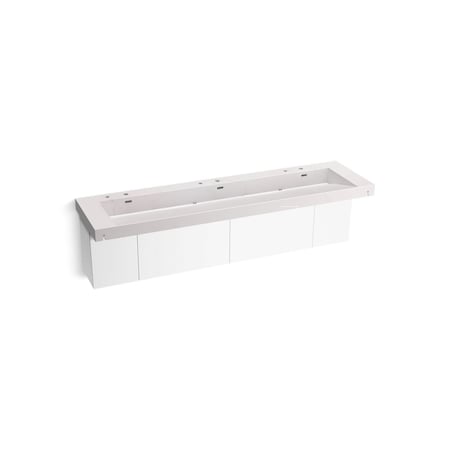 Kohler Constellation 90In Wall-Mount Trough Lavatory System In Et Statuario 81033-BPW-KES